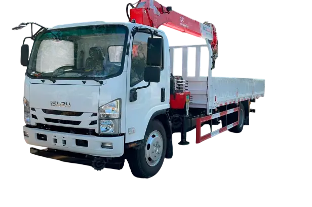 Бортовой грузовик ISUZU 4x2 дв 139kw гп 6 тонн c кму WANBANG SQS125 гп 5т, 4 секции, стрела 9,4м, кузов 6200x2450x550 колёса 8.25R20 с ямобуром
