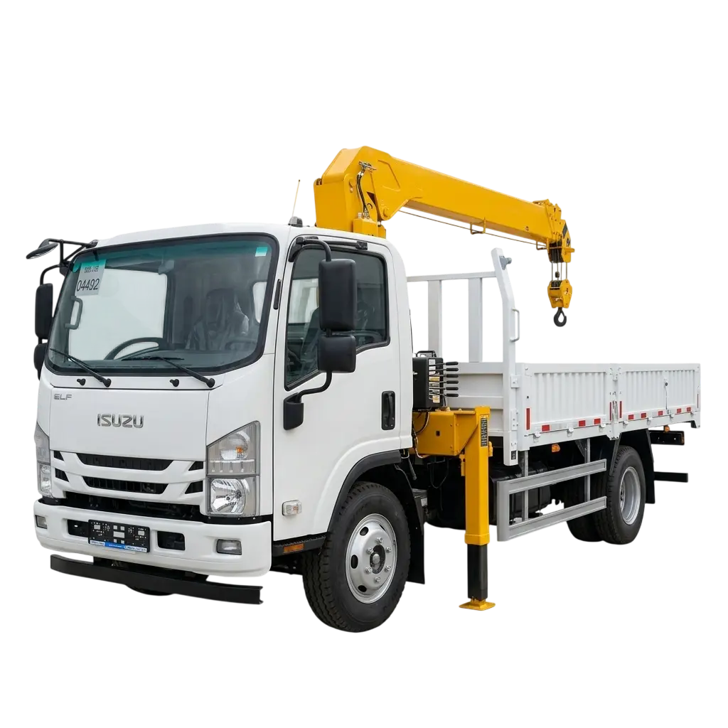 Бортовой грузовик Isuzu Elf (N-series) с КМУ XCMG, 2024