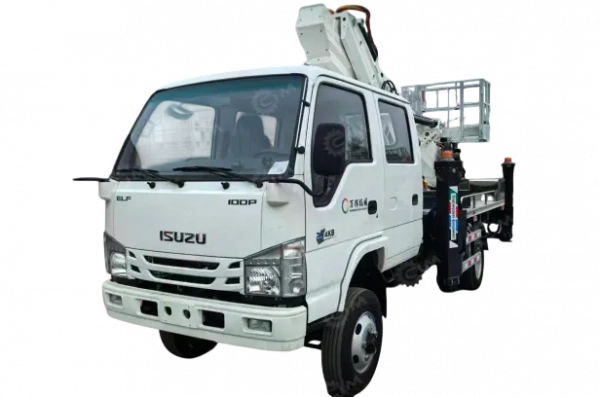 Автовышка Qingling GKS20 на шасси ISUZU 4Х4 дв 96 kw сдвоенная кабина высота подъёма 20м